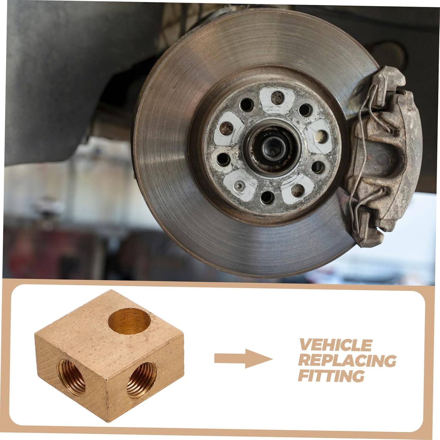 STOBAZA Car Brake Block Replacement Fitting Copper Three-way Adapter for Micro Vehicles and Cars Versatile Brake Supply Sturdy Construction for Reliable Performance