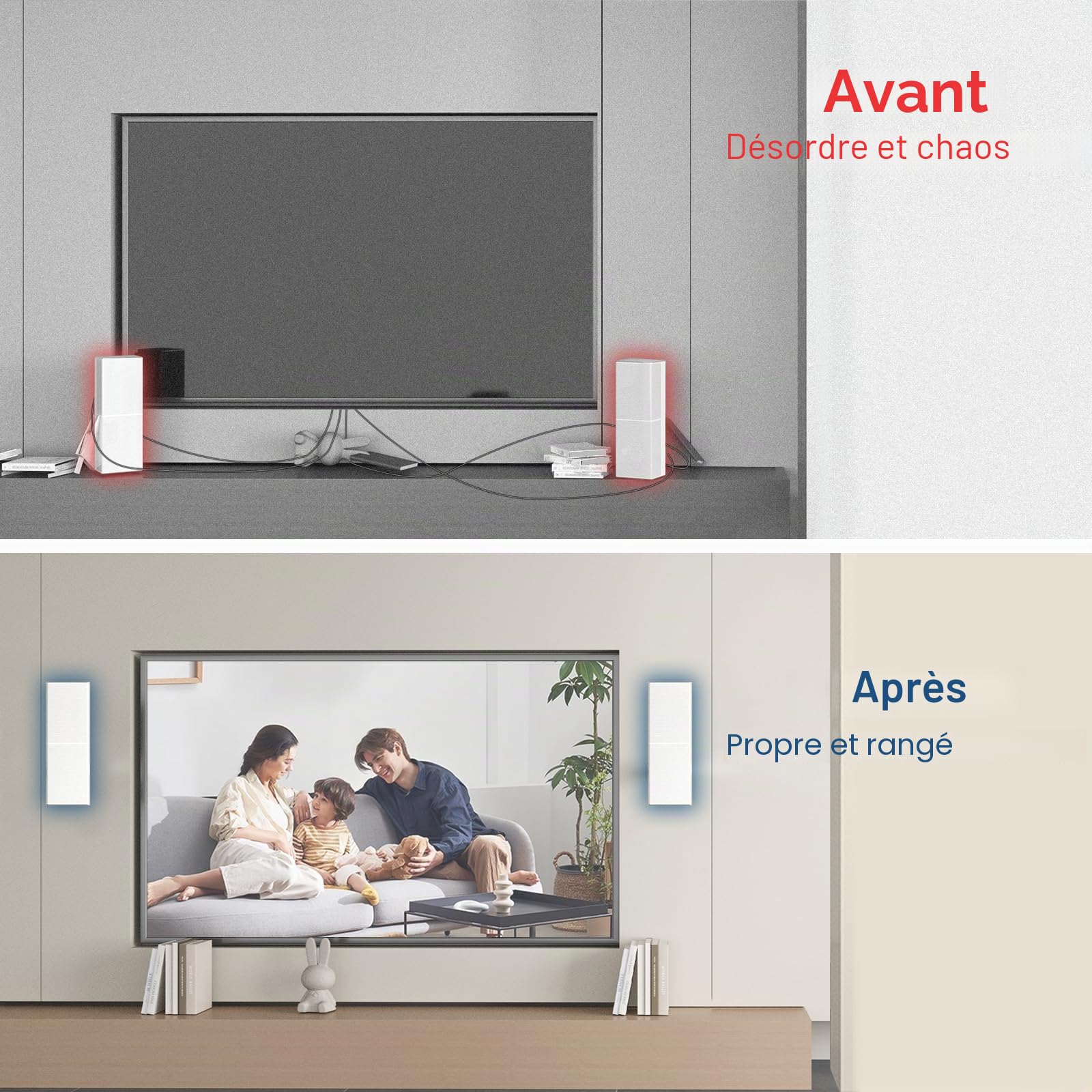 (2 pièces) Support mural et plafond pour Bose UB-20, UB-20 Series II, WB-50 II, série Lifestyle, série Soundtouch, support mural pour haut-parleur réglable Blanc