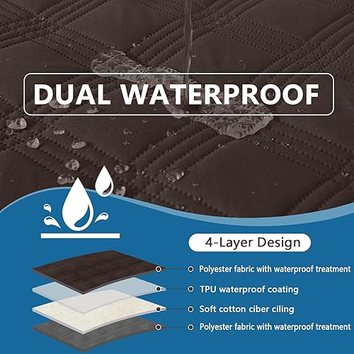 Miniatura 113 de hyha - Manta impermeable para cama de perro, mantas suaves para mascotas, funda impermeable para sofá para perros, fundas reversibles lavables para