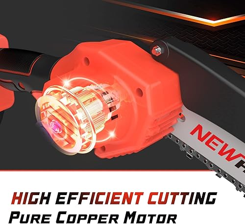 Miniatura 3 de Mini motosierra eléctrica inalámbrica de 6 pulgadas, motosierra portátil de mano con 2 baterías, sierras de cadena de alimentación recargables de 21