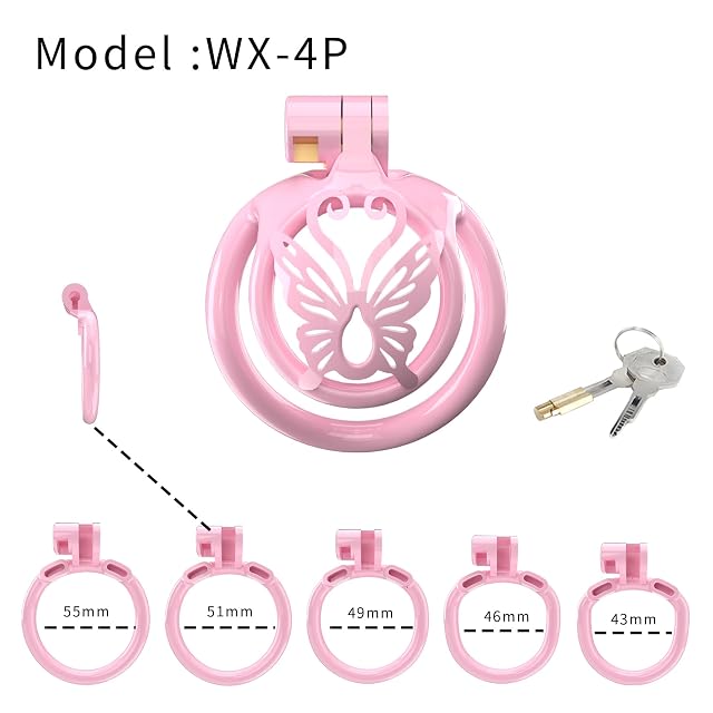 Foto 3 de 5 de WOLWES Jaula Inversa Cóncava Multifuncional Rosa Ultra Pequeña con 5 Anillas A166 (04,Anillo Plano)
