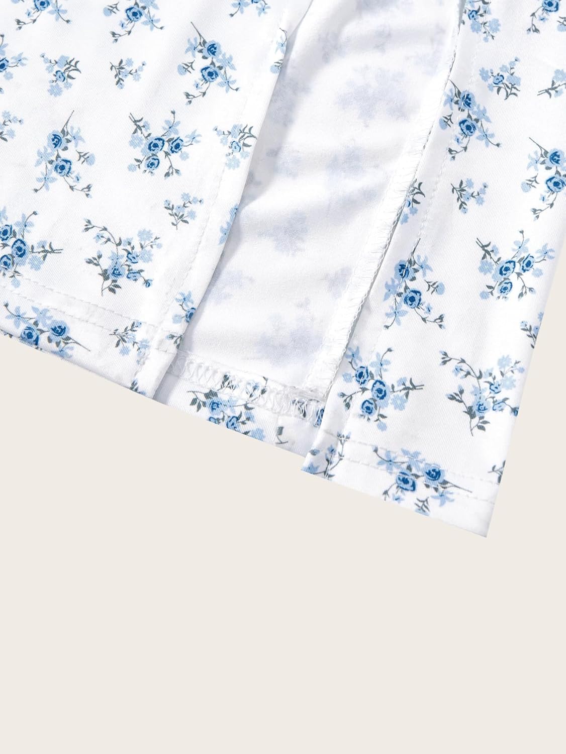 Women's Floral Maxi Dress Summer Scoop Neck Bodycon Slit Boho Sundress Beach Vacation Clothes - Image 5