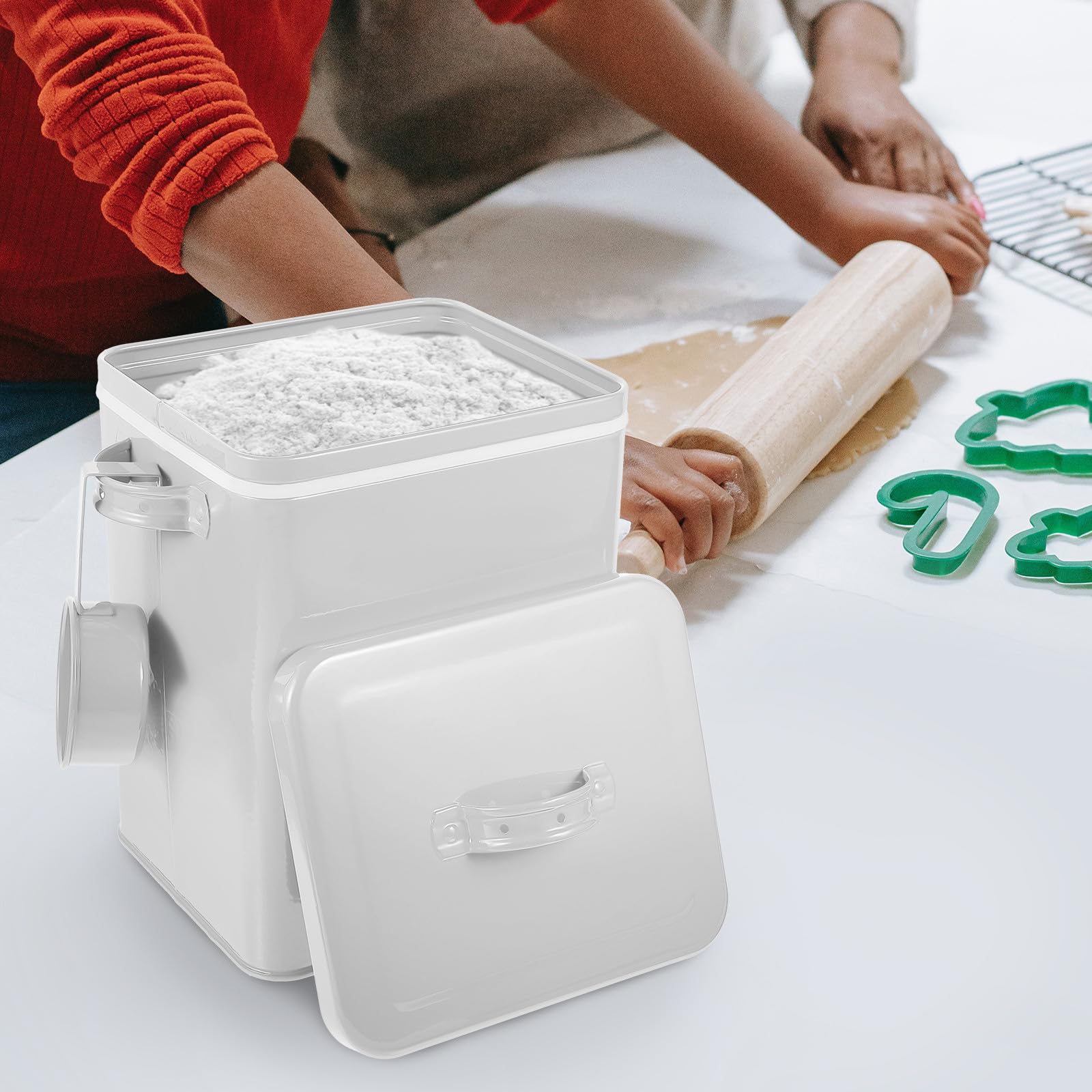 iplusmile Boîte de Nourriture Sèche Conserve Aliments au Sec et Propres en Fer Blanc Grosse Capacité Récipient Hermétique pour Croquettes et Farine Cuisine