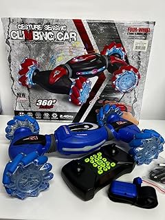 سيارة بهلوانية دوارة 360 درجة وحركة في جميع الاتجاهات، اضواء مبهرة وتشغيل الموسيقى أثناء العزف، جسم مرن يتحول تلقائيا حسب الطريق، وحدتي تحكم: 2.4G rem