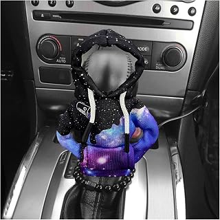 Car Shift Knob Hoodie Cover, Funny Fashionable Sweater Shirt Gear Shifter Konb Protector, Automotive Gear Shift Decor Winter Warm Mini Hoodie, Interior Car Accessories (Starry Sky)