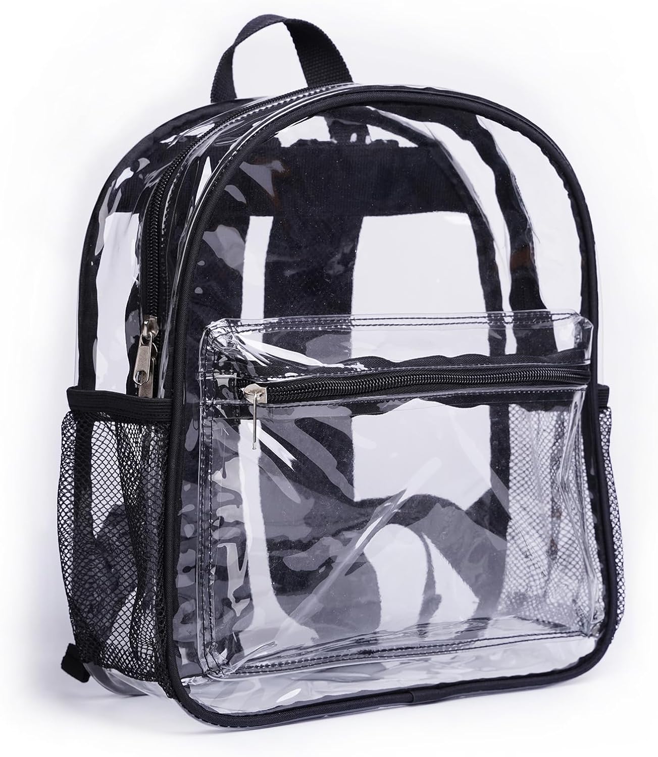 ZENPUNK Clear Backpack for Stadium Approved 12×12×6, Small Size See Through Bag, PVC Transparent Backpack for Festival Sport Event Concerts (BLK) - Image 7