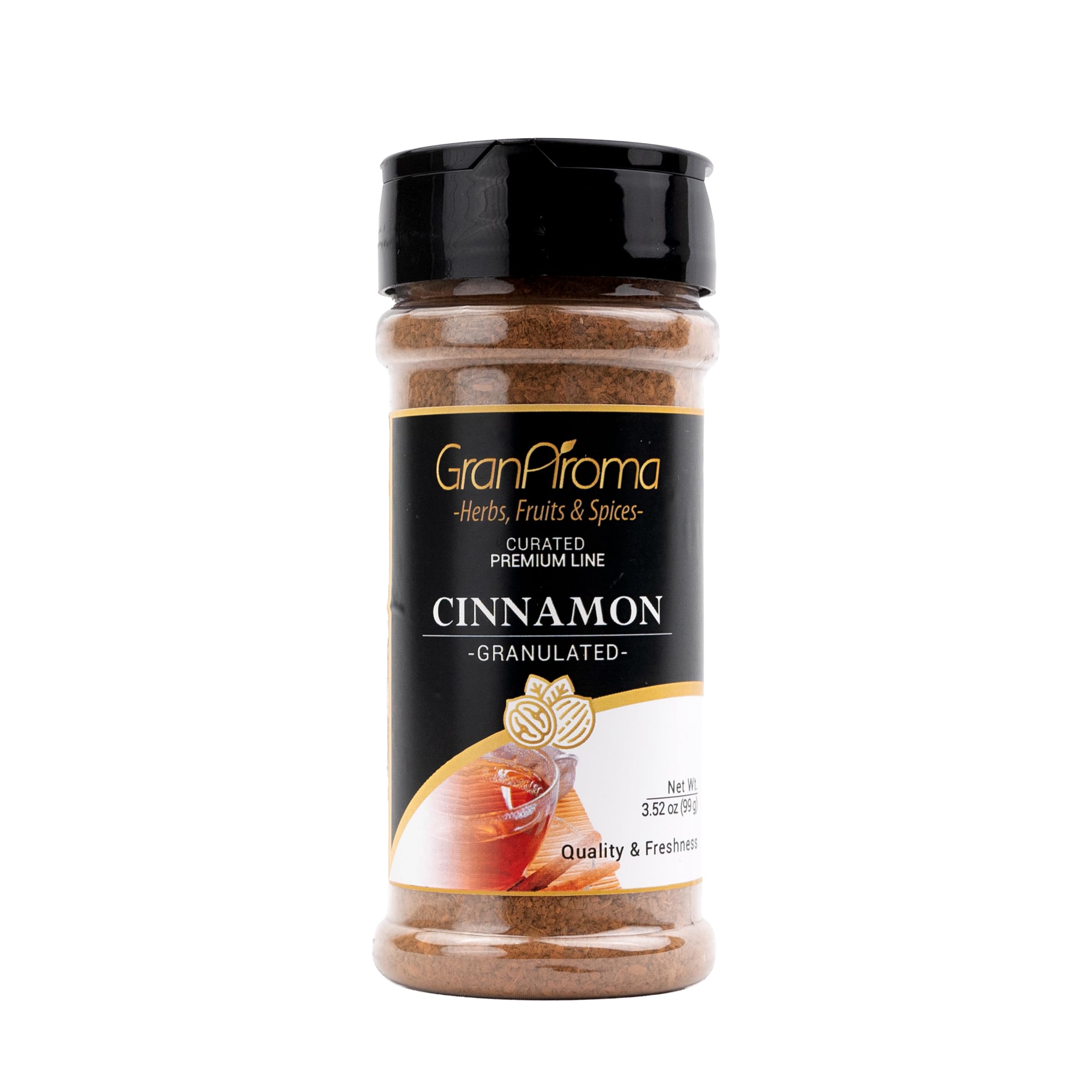 GranAroma Granulated Cinnamon, Perfect for Baking, Cooking, Beverages, Smoothies, and Desserts (3.52 Ounce)