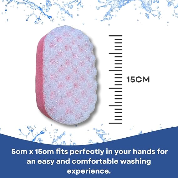 3-Pack Exfoliating Bath Sponges – Double-Sided Massage Shower Sponges for Adults & Kids, Gentle Body Scrubber for Daily Washing