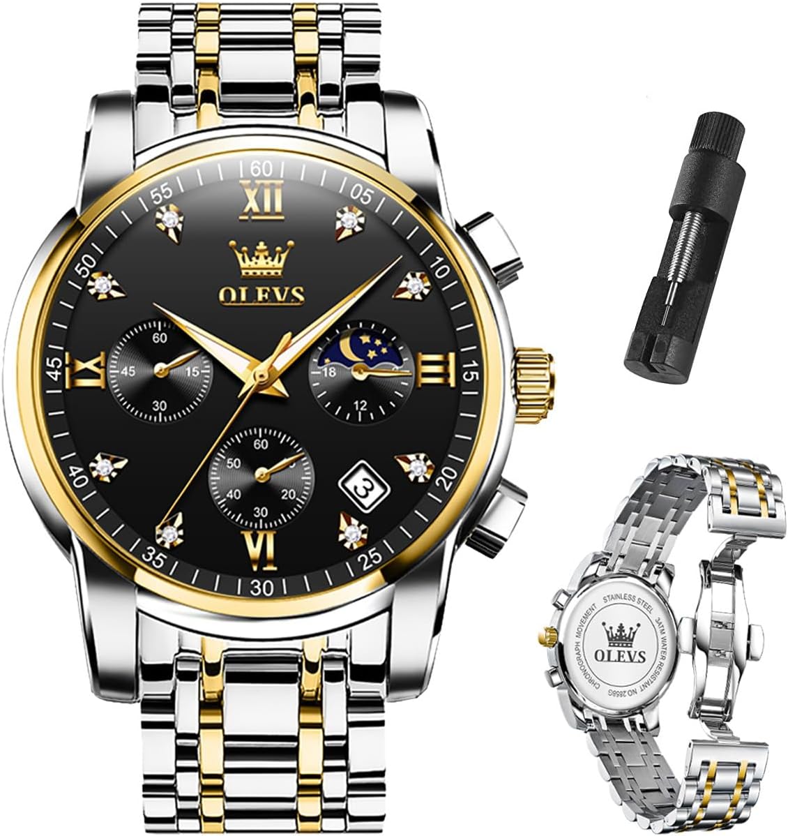 OLEVS Men's Luxury Watch with band adjustment tool