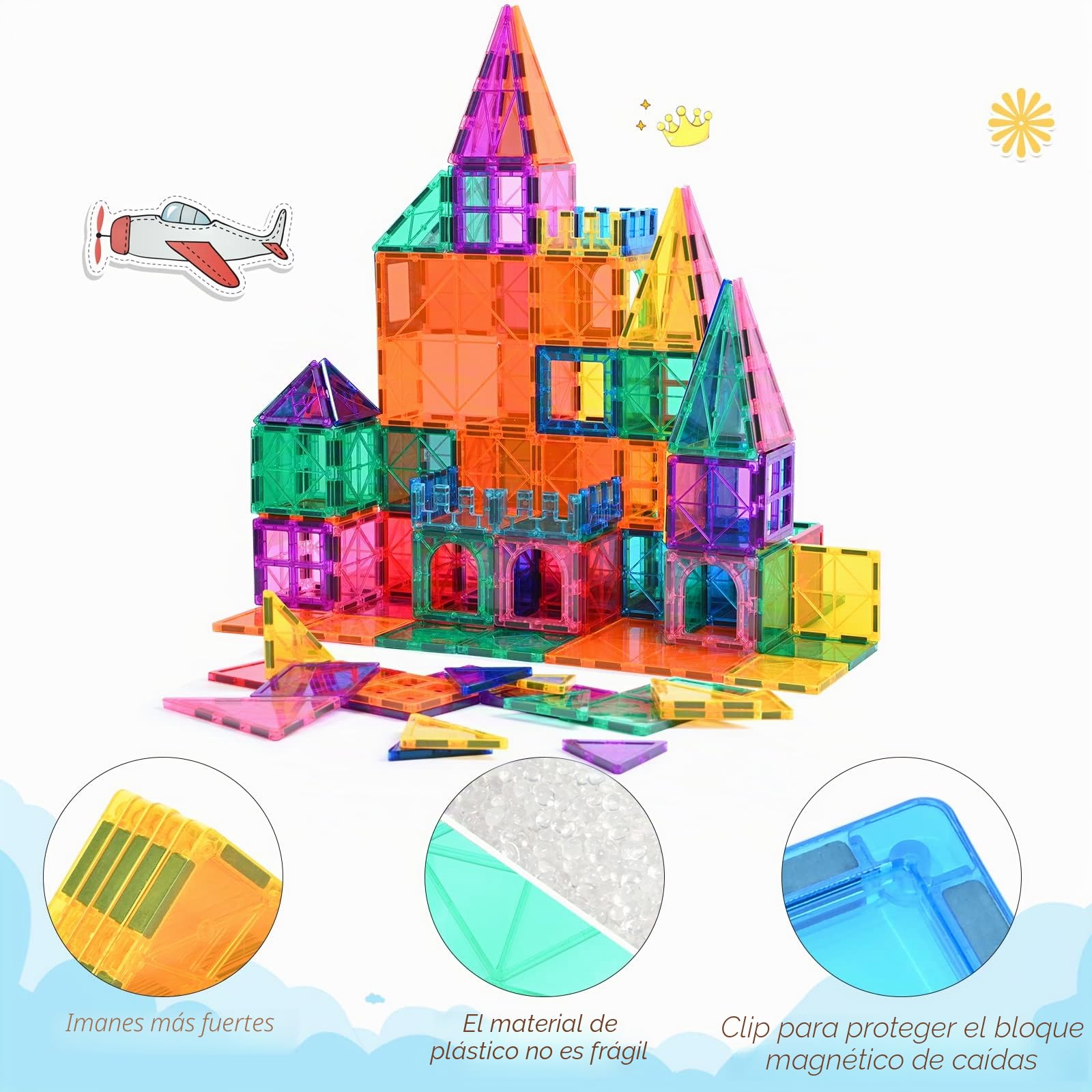 Katiago Bloques Magnéticos Niños 100 Piezas 3D Juguetes de Construcciones Magneticas Niños Stem Creatividad Juguetes Educativos Regalos para Mayores de 3 años