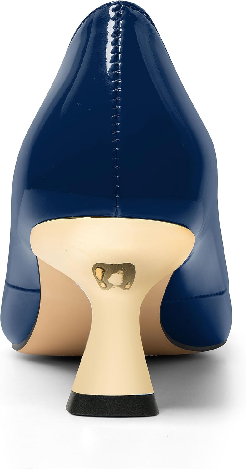 Womens Heeled Pumps, Square Toe Mid Heel Shoes for Women, Kitten Heel Shoes Decorated with Bows and Flower