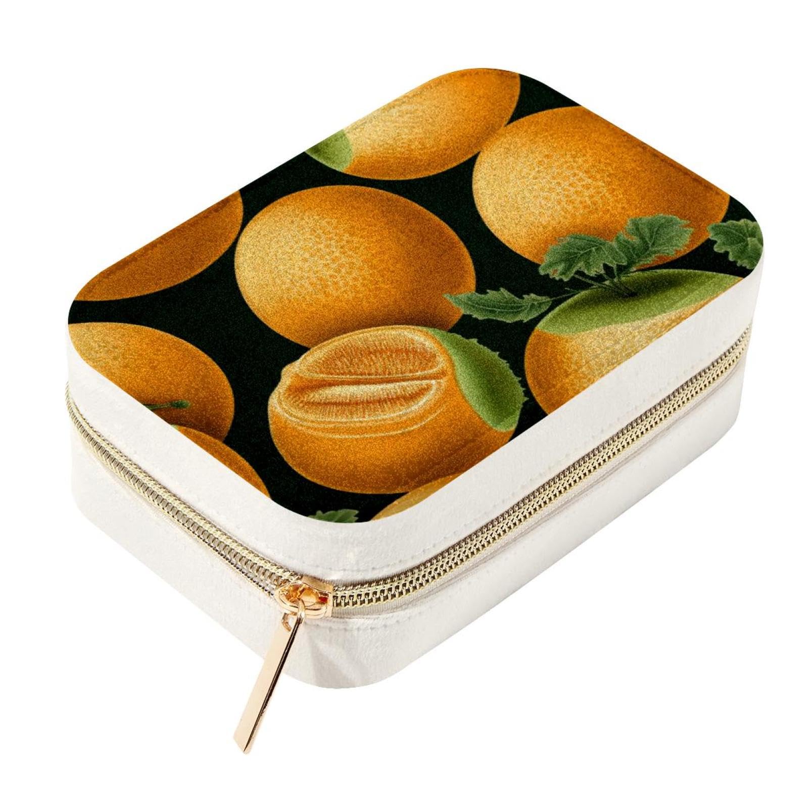 Boîte à bijoux motif cantaloup, cadeau idéal pour ranger colliers et bagues