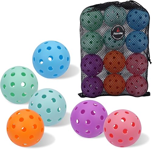Miniatura 9 de Pickleball Balls 6 Pack | 12 Pack- 40 Holes Outdoor Pickleball with Bag, Perfectly Balanced, High Bounce, Crack-Resistance，USAPA Standard - Multiple