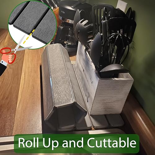 Miniatura 4 de Tapete de Secado de Platos de Piedra para Encimera de Cocina, Tapete Grande de Secado de Platos de Tierra de Diatomeas Plegable Gris Oscuro, Tapete