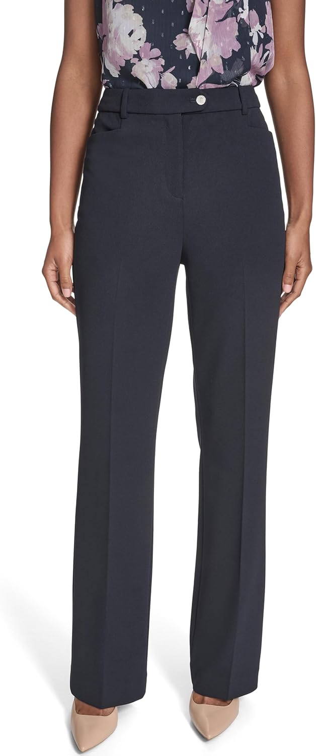 Calvin Klein Womens Classic Fit Straight Leg Lux Suit Pant