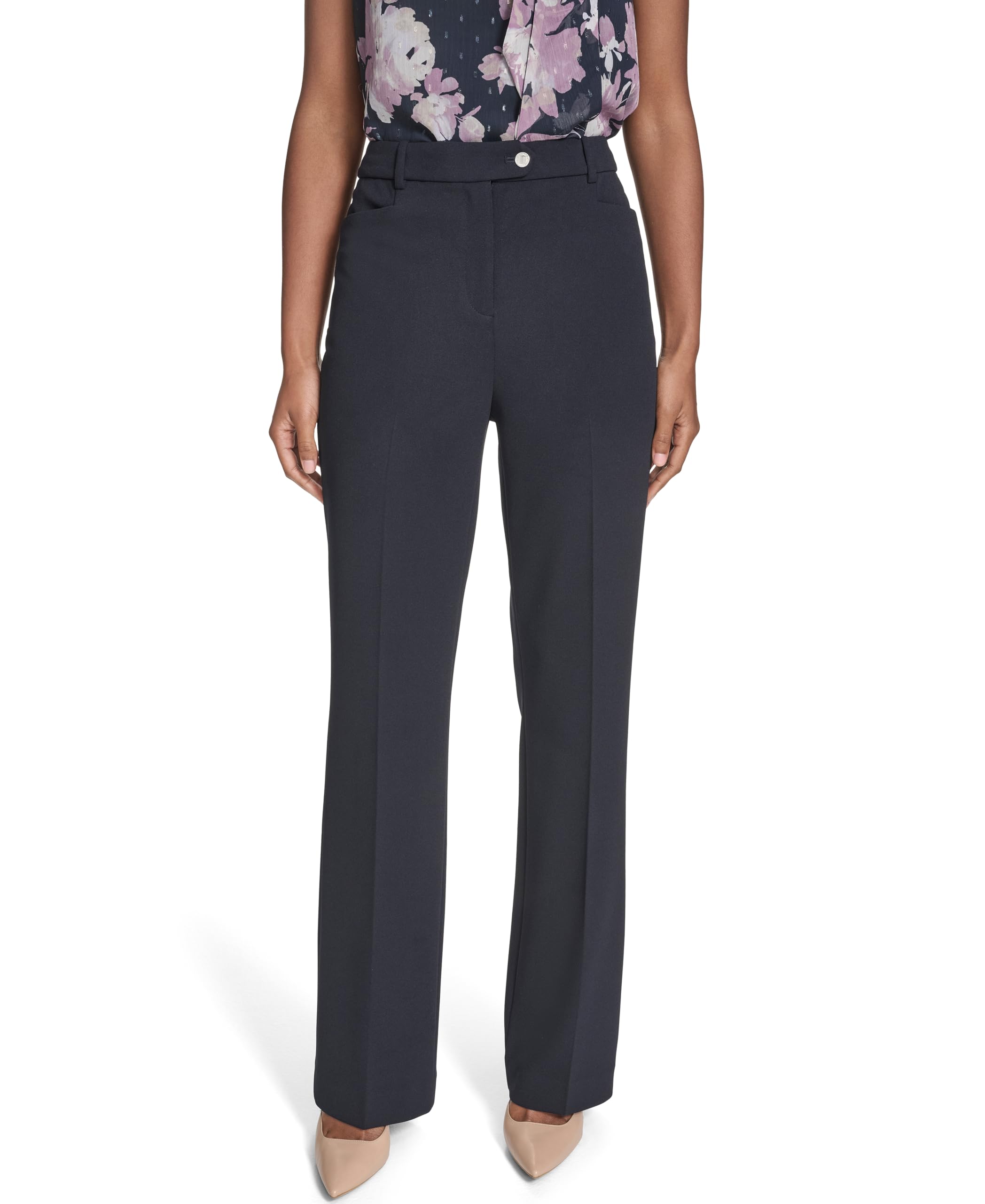 Calvin Klein Womens Classic Fit Straight Leg Lux Suit Pant