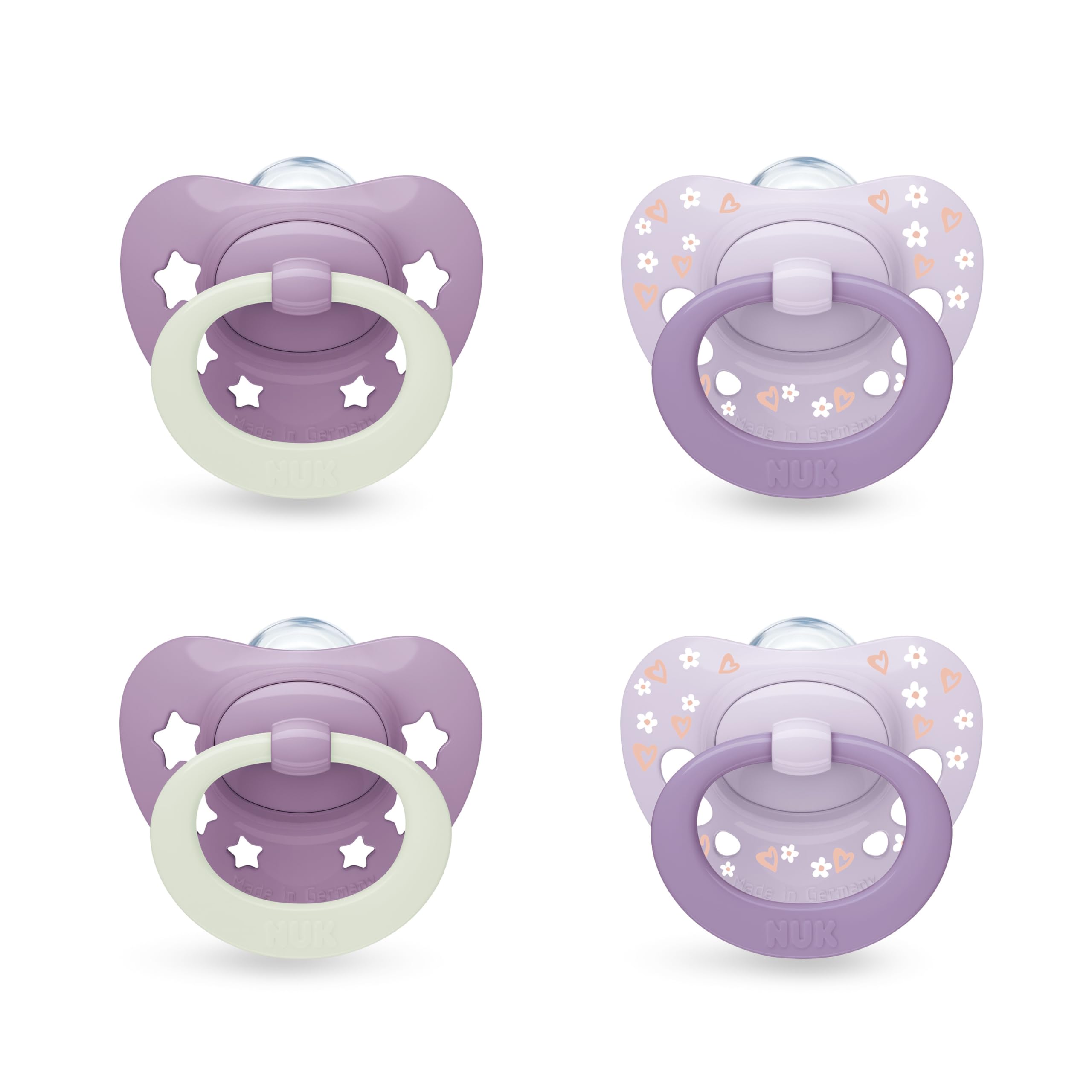 Sucettes NUK First Choice Classic Day & Night - Lot de 4 pour Bébé