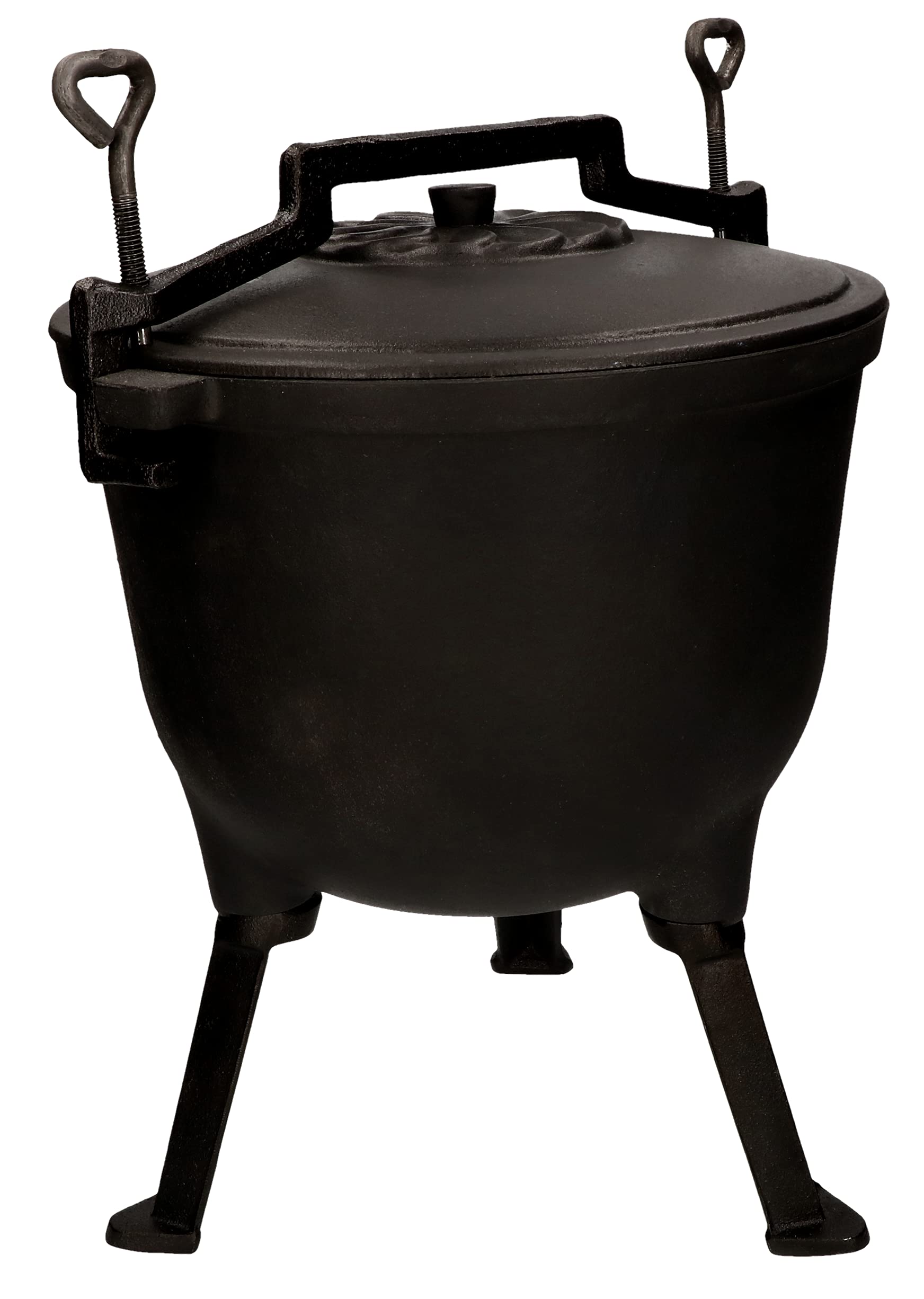 KOTARBAU® Caldero de hierro fundido esmaltado 10l, Caldero con patas, Olla de hierro para fuego, Caldero con tapa y asas, Caldero con soporte para colgar, Horno holandés, Olla de camping, Olla horno