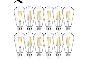 12-Pack Retro Charm: ST64 Vintage LED Edison Bulbs, Adorning Your Space with Timeless Elegance