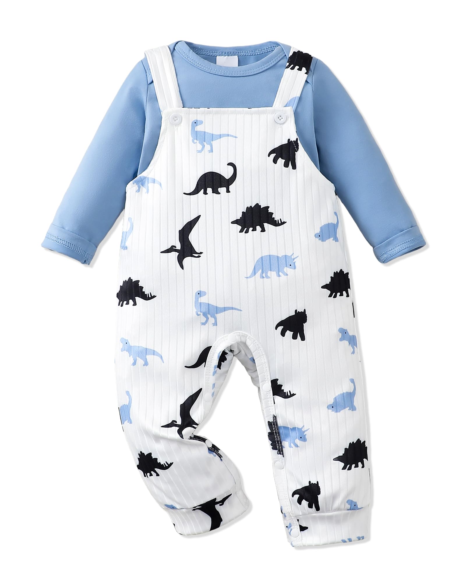 NZRVAWS Newborn Baby Boy Clothes Outfits Infant Stripe Animal Romper Cute Denim Jeans Jumpsuit Overalls 0-18 Months