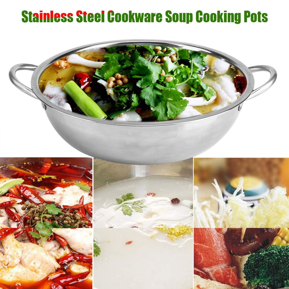 Hot Pot, Stainless Steel Electric Hot Pot with Hollow Handle, Induction Cooker for Family, Party and Friend Gathering (30cm)