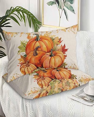 Miniatura 2 de Fundas de almohada de tamaño estándar, 2 paquetes de fundas de almohada suaves decorativas para sofá de cuerpo largo, cierre de sobre, hojas de