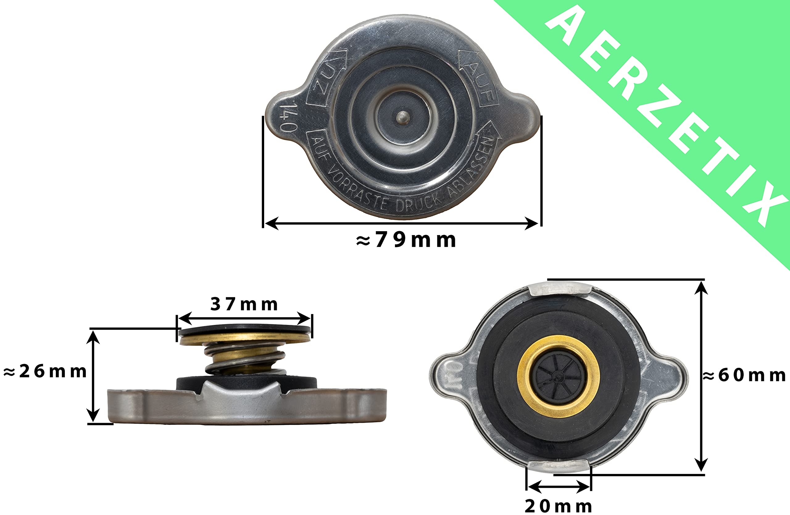 Tapón Para Depósito De Refrigerante De Coche - Repuesto Compatible, Números OE 13 04 666 Y 202 261 575