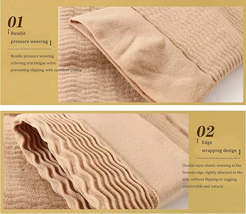 Miniatura 5 de Zittop 1 par de mangas de brazo adelgazantes elásticas de compresión para brazos, moldeadores de brazos deportivos para mujeres y niñas (piel), Piel