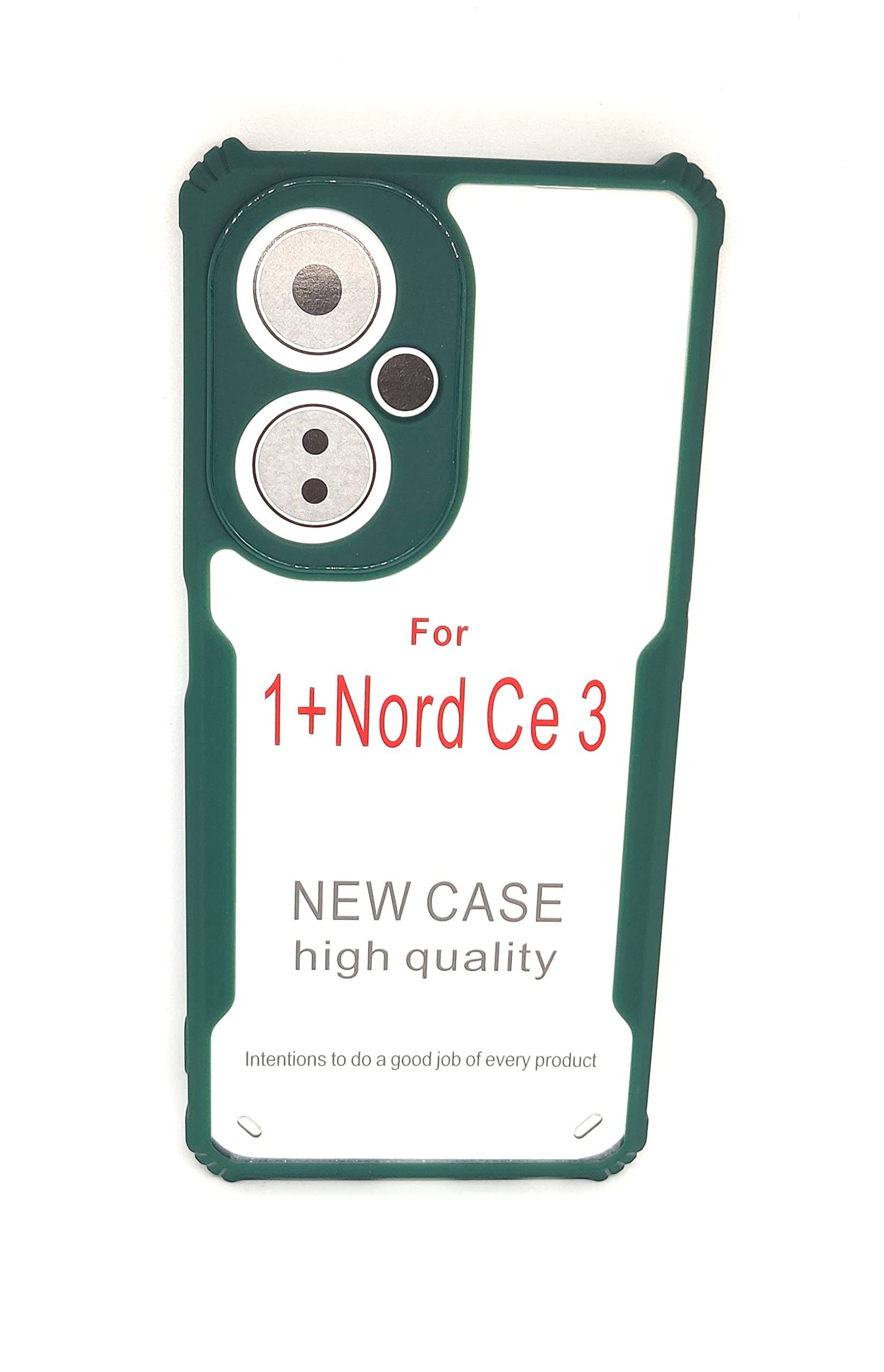 Clear Case for OnePlus Nord CE 3, Ultra Thin Premium Hard PC Back + Soft TPU Bumper Silicone Shockproof Anti-Scratch Cover For OnePlus Nord CE 3 5G (Green)