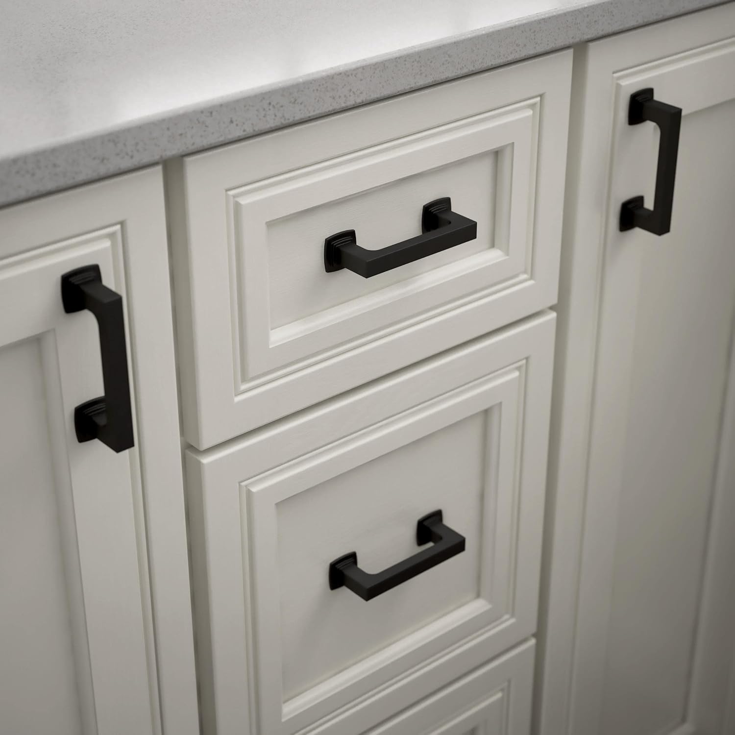 Franklin Brass (5-Pack) – Matte Black Cabinet Handles, 3 Inch Hole Center, Pulls for Drawers, Kitchen Cabinet Door, Dressers | Parow