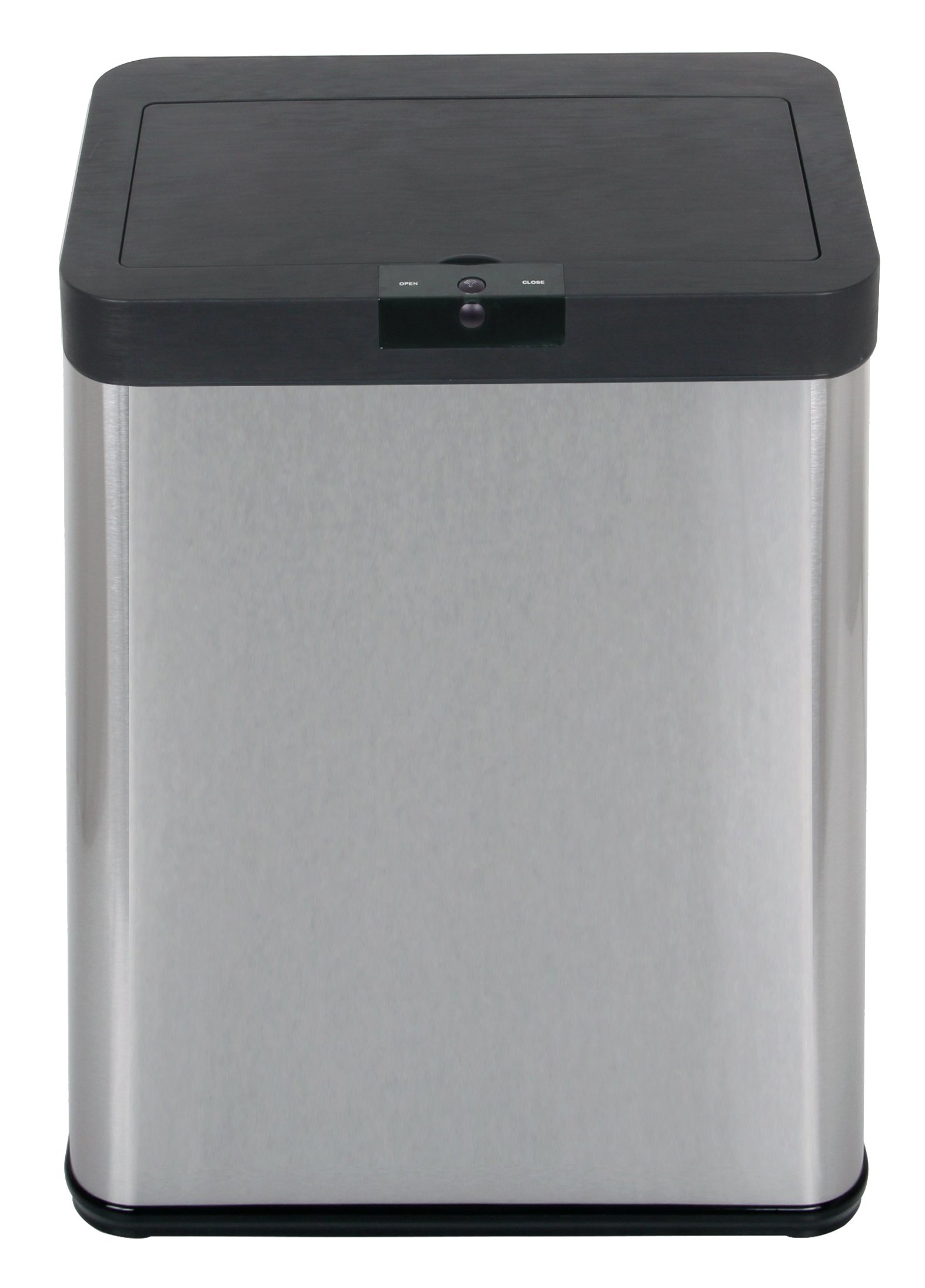 Echtwerk Sensor-Abfalleimer, Touchless Abfalleimer, elektrischer Müllbehälter, Infrarot Bewegungssensor, Soft Close Funktion, Korpus aus Edelstahl, Fassungsvermögen 48 Liter, Schwarz