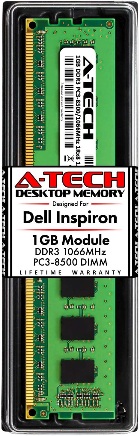 A-Tech 2GB RAM for Dell Inspiron 560, 560s, 570 | DDR3 1066MHz DIMM PC3-8500 240-Pin Non-ECC UDIMM Desktop Memory Upgrade Module
