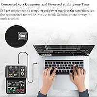 Vista 58 de Mini mezcladores de DJ de 5 canales, mezclador de audio en vivo, tablero de sonido con USB, interfaz de audio con 48 V Phantom Power Sonidos