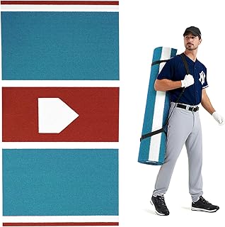 GSK Baseball Hitting Mat 10’x3.8‘ | 12‘x6’ Training Turf Mat Red Green Portable Anti-Slide Back Softball Backyard Adult Kids Batter's Box Practice Thickened Outdoor Exercise Pad Batting Cage Turf Roll