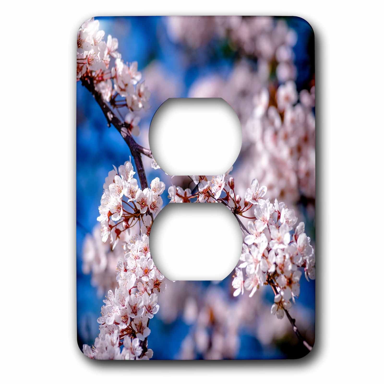 Capot de prise fleurs d'abricot japonais 3dRose lsp_271528_6 finition artistique haut de gamme
