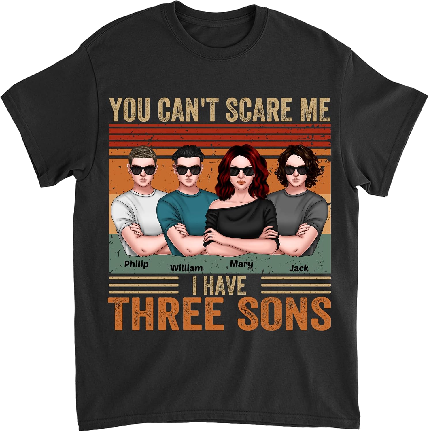 Gossby Personalized Custom Shirt - You Can_t Scare Me I Have One Son Mom Shirt, Personalized Mother Outfit, Mom Shirts