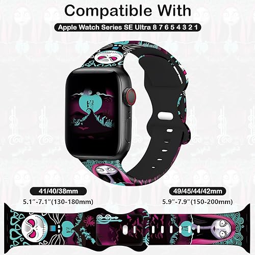 Miniatura 2 de Correa de reloj de Navidad para Halloween, compatible con Apple Watch de 1.496 in 1.575 in 1.614 in 1.654 in 1.732 in 1.772 in 1.929 in para mujer,