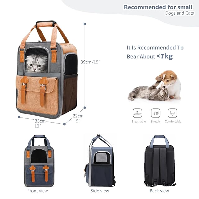 Foto 3 de 6 de PETCUTE Mochila para Mascotas,Mochila Gatos Transporte