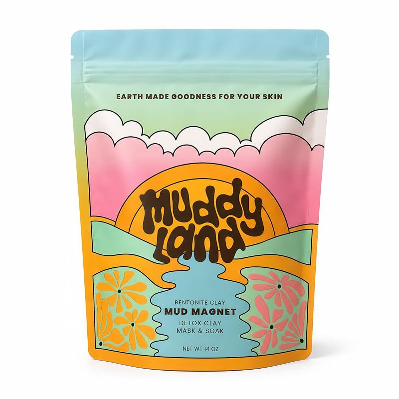 Muddyland Mud Magnet — Banho de Argila Bentonita e Máscara Corporal com Sal de Epsom, 397 g