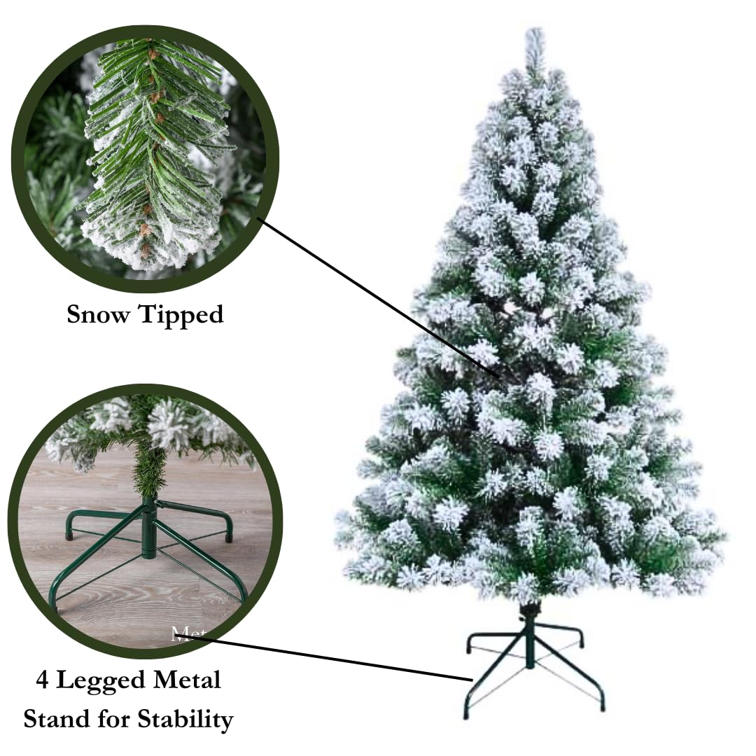 Albero di Natale artificiale floccato da neve da 8 piedi con