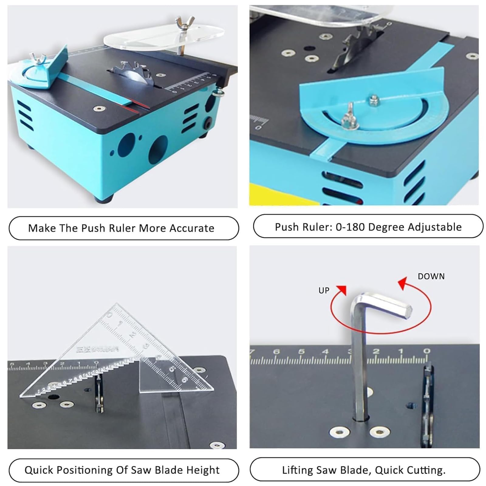 Mini mesa de máquina de corte multifuncional portátil de 96 W, profundidad y ángulo ajustables, ideal para proyectos de bricolaje, madera, metal, plástico, banco de trabajo versátil para manualidades
