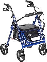 Vista 9 de Drive Medical 795BK Duet Silla de Transporte Plegable y Andador, Negro