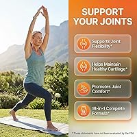 Vista 2 de Clean Nutraceuticals Glucosamina condroitina MSM 1500mg con cúrcuma curcumina, colágeno, ácido hialurónico, Omega 3 - Suplemento de salud articular