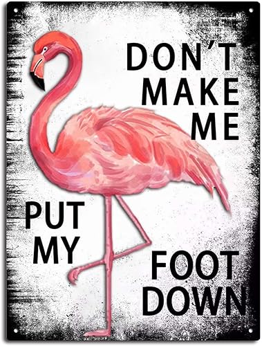 Miniatura 23 de xitangyouyu Decoración de flamenco, letrero de metal de 12.0 x 8.0 pulgadas, divertido letrero retro para mujeres, regalos de flamenco rosa,