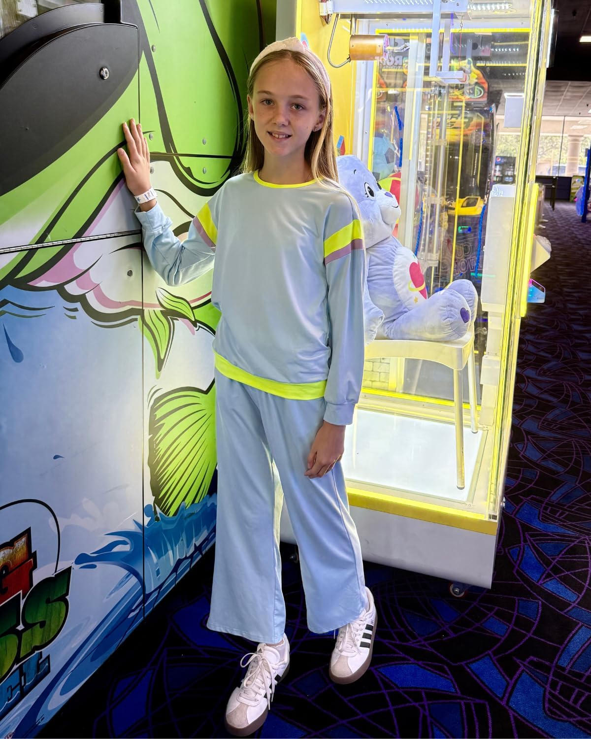 JiAmy Girls Clothing Sets 2 Piece Color Block Sweatsuit Long Sleeve Stylish Tops and Pants Clothes for 3-12 Years - Image 7