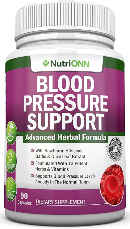 Blood Pressure Support Supplement - 13 Herbs & Vitamins -