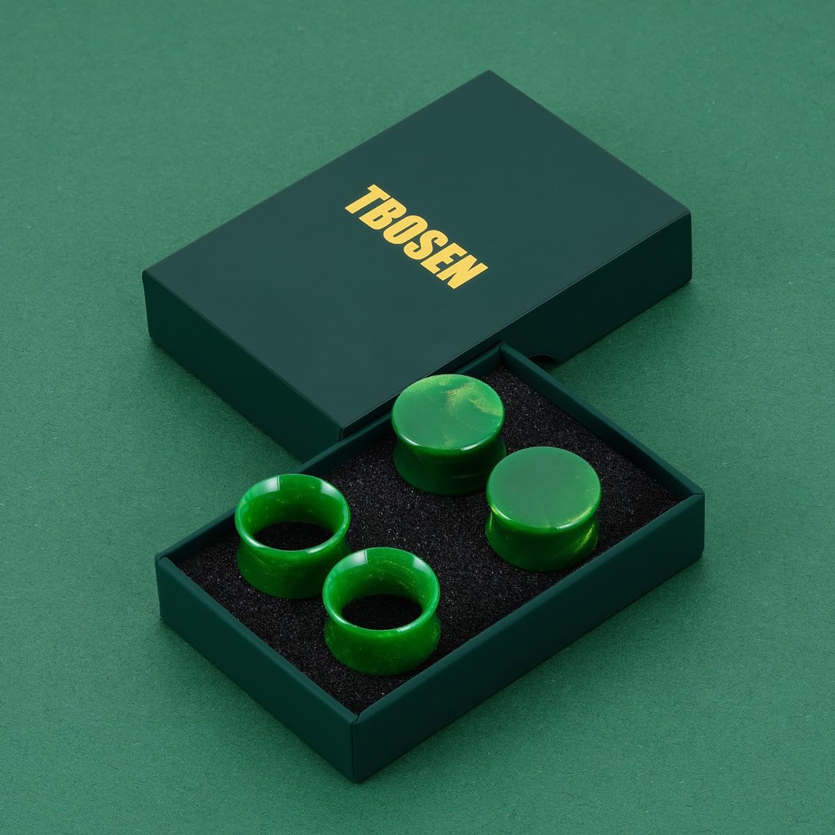 TBOSEN 2 Pairs Colorful Acrylic Ear Plugs and Tunnels Set Double Flared Gauges Expander for Piercing 2G-1Inch
