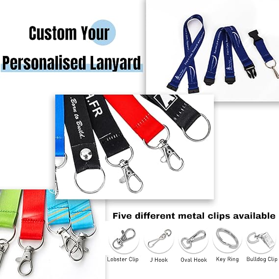 20/50/100 PCS Custom Lanyards for Neck Strap ID Badges, Personalized Lanyards Bulk with Text/Logo/Photo/Name,Add Text & Logos Lanyard for Office Company School Event