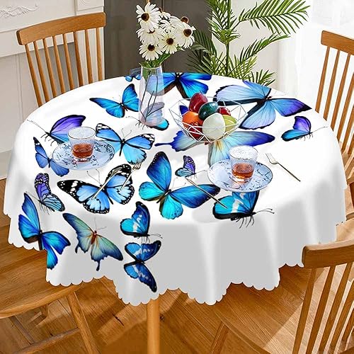 Miniatura 3 de AOYEGO Mantel redondo de 60 pulgadas a cuadros verdes para comedor, fiesta, banquete