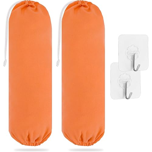 SWISSELITE 2Pcs Plastic Bag Holder, Reusable Plastic Bag Organizer Wall Mount, Large Grocery Bag Storage Dispenser, 22x9 IN